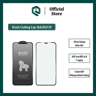 Kính Cường Lực Full Màn BAIKO Chống Vỡ Viền Cho iP 7 PLUS, 8 PLUS, X, XS, XSMAX, 11, 12, 13 PROMAX