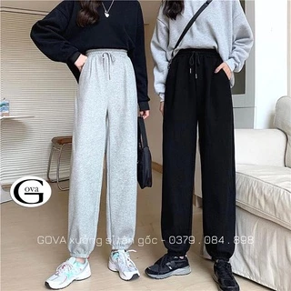 Quần nỉ JOGGER TRƠN BASIC quần nỉ DA CÁ ống bom unisex 2 màu siêu hot GOVA