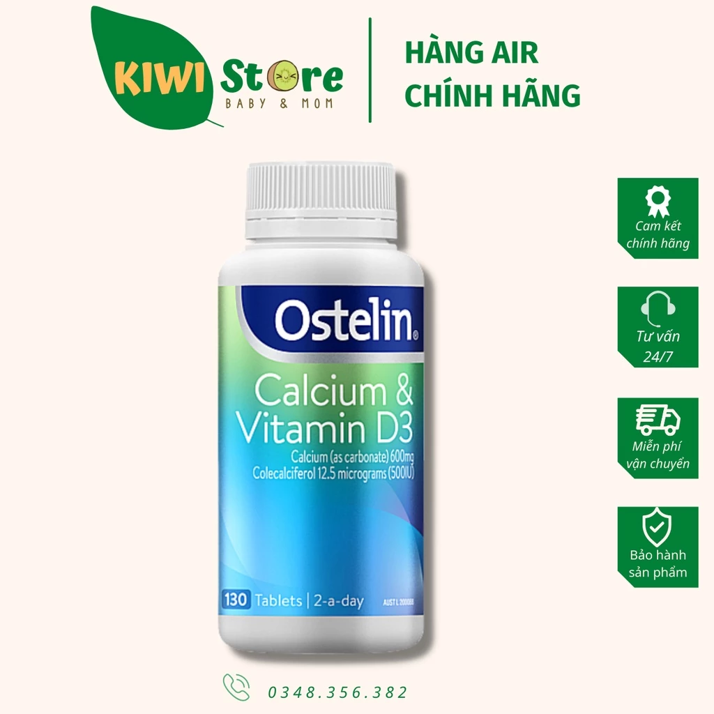 Viên uống Canxi bầu Ostelin 130 viên hàng nội địa Úc