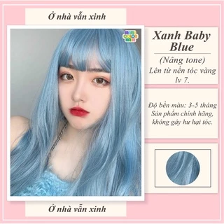 Thuốc nhuộm tóc màu Xanh  Baby Blue , tặng kèm oxy trợ dưỡng và bao tay