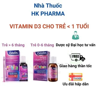 Ostelin Vitamin D3 Liquid - Vitamin D3 Cho Trẻ Sơ Sinh Và Trẻ Nhỏ, Ngăn ngừa còi xương, chậm lớn, tăng cường miễn dịch