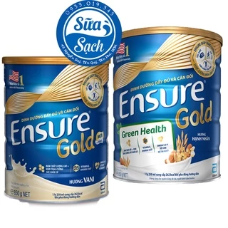 Sữa bột Ensure Gold Abbott (HMB) vani/GREEN HEALTH hạnh nhân lon 850gr date mới