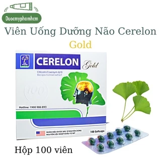 Viên Uống Bổ Não CERELON GOLD Ginkgo boliba 600, Hoạt huyết dưỡng não, Ngăn ngừa tai biến, Giảm triệu chứng tiền đình