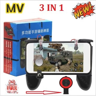 Tay cầm game 3 trong 1 phiên bản V2.0 : tay cầm game kèm nút bấm, nút di chuyển cho game PUBG, ROS, Free Fire..