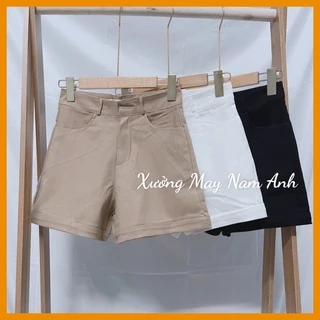 Quần Shorts Nữ Gập Gấu Chất Vải KaKi Đẹp Cạp Cao Lên Form Xinh