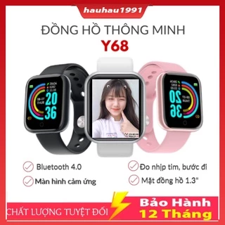 Đồng Hồ Thông Minh Y68 Kết Nối Điện Thoại,Phù Hợp Nam Nữ, Thay Được Hình Nền , Nhận Thông Báo Cuộc Gọi, Tin Nhắn