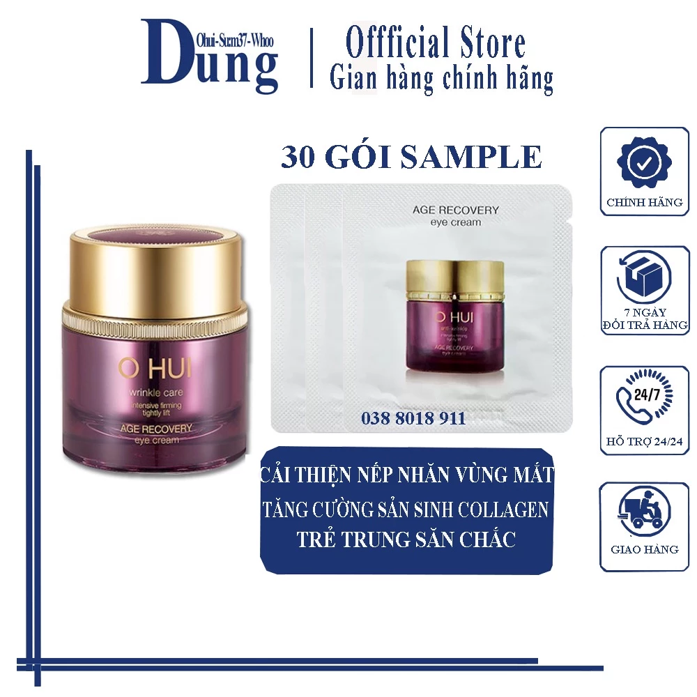 Combo 30 Kem Dưỡng Da Vùng Mắt Chống Lão Hóa Săn Chắc Làn Da Ohui Age Recovery Eye Cream 1mlx30