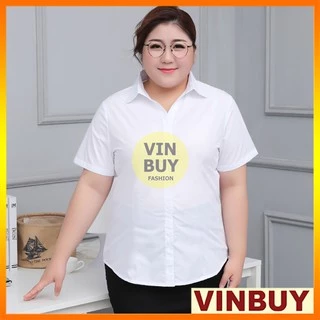 áo sơ mi trắng nữ bigsize VINBUY form áo lên đến 90kg - 100kg