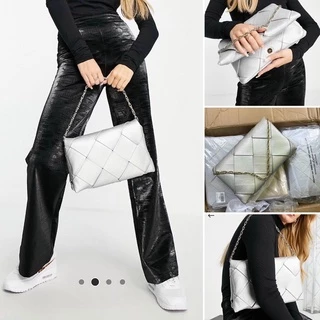 Túi đeo vai đi chơi dự tiệc quai xích quilted woven clutch Topshop VNXK