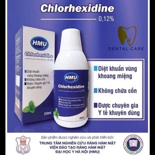[ComBo 10 chai] nước súc miệng HMU Chlorhexidine của Đại Học Y Hà Nội