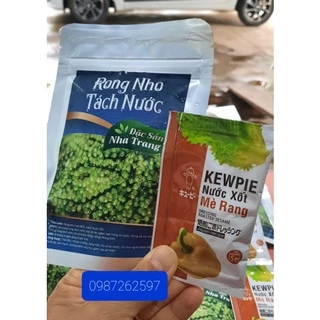 100gr rong nho tách nước Nha Trang(tặng kèm sốt mè rang)❤nở đều, xanh đẹp❤freeship