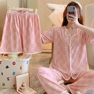 PIJAMA NỮ (KHÔNG MẶC BẦU ) Mặc Nhà SAQ284 set 3 món