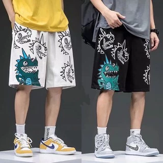 Quần Short/ Quần Đùi Ngủ Hoạt Hình Khủng Long Cute Hoạ Tiết Nhiều Màu Form Rộng Unisex Nam Nữ Ulzzang