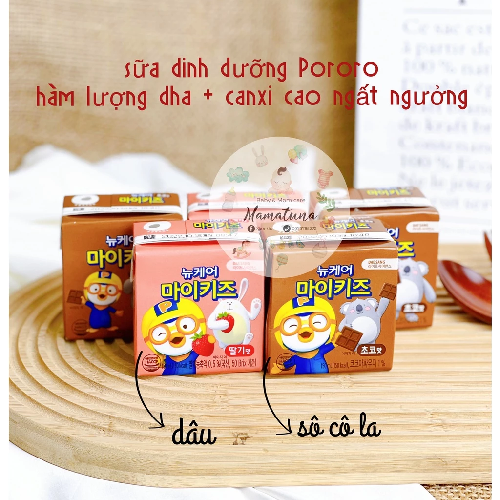 Sữa nước Daesang Pororo Hàn Quốc Hộp 150ml [Hàng air - Date mới nhất 12/2023]