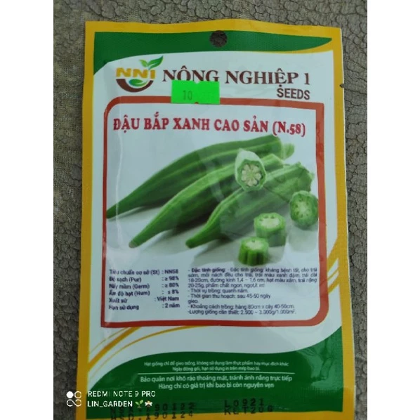 Hạt giống đậu bắp xanh - ăn mềm