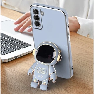 Astronaut Plating Phone Case For Samsung Galaxy S20 Plus S20 Ultra S21 S30 S21 Plus S30 Plus S21 Ultra S30 Ultra S22 S22 Ultra S22 Plus Stand Holder Soft Cover