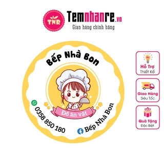 Combo 1.000c sticker, tem nhãn giấy Temnhanre.vn in và thiết kế theo yêu cầu