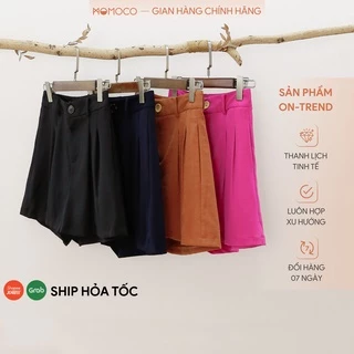 Quần short nữ MOMOCO cạp cao, dáng dài bốn li M2390