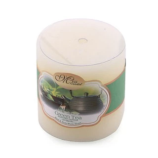 Nến thơm trụ tròn D5H5 Miss Candle MIC4565 5 x 5 cm (Vàng nhạt, hương trà xanh)