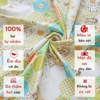 [HÀNG MỚI] Vải cotton 100% tự nhiên🍒Chuanshui🍒khổ vải 110cm, họa tiết QUILT - vải đẹp COTTON CỰC MỀM MỊN