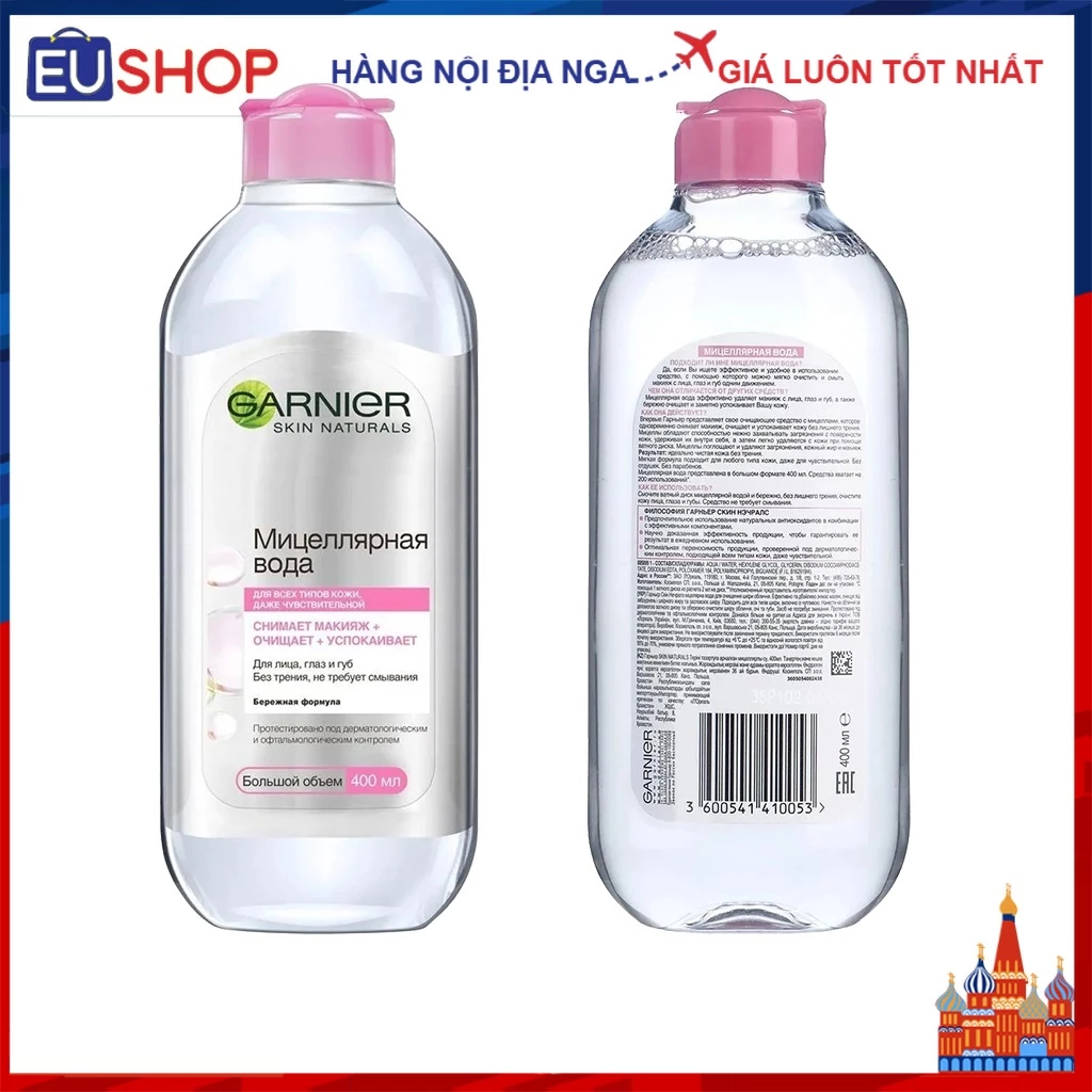 Nước tẩy trang Garnier Micellar ( Hồng cho mọi loại da ) 400ml