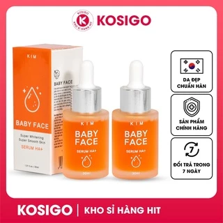 [3 Tặng 1] Serum KIM BABY FACE HA+ Da Trắng Căng Bóng, Mờ Thâm Nám, Ngăn Ngừa Lão Hóa, Chai 30ml