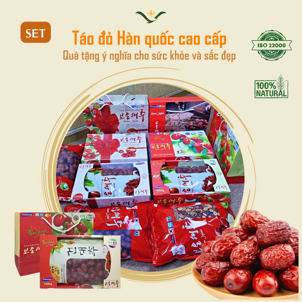 Táo đỏ khô 1KG loại 1 -Táo đỏ hàn quốc Samsung hữu cơ size đại làm quà tặng cao cấp ý nghĩa sức khỏe