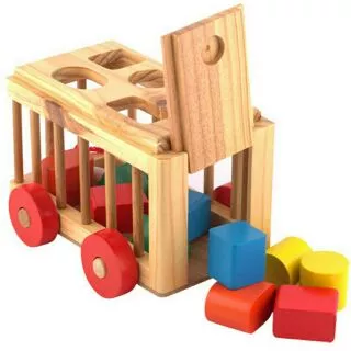 Xe thả hình gỗ 3D trí tuệ giáo dục cho bé loại 1