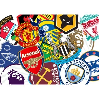 Bộ 22 Sticker hình dán decal Ngoại Hạng Anh 2021/2022, logo manchester united, chelsea, arsenal hình dán pvc chống nước