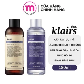 Nước hoa hồng dưỡng ẩm se khít lỗ chân lông Klairs Supple Preparation Toner 180ml