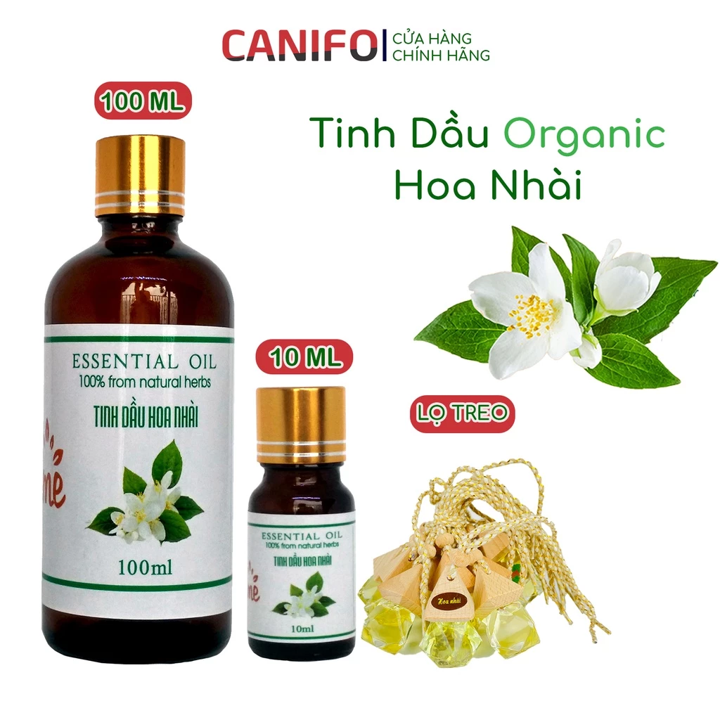 Tinh Dầu Hoa Nhài CANIFO 100ml  Cao Cấp  - Hàng Chính Hãng, Hoa Lài Xông Thơm Phòng, Mùi Đậm đặc, Xông 1 Lần Nhớ Mãi