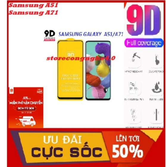 Cường lực 9D full màn Galaxy A51 / A71 full keo thế hệ mới