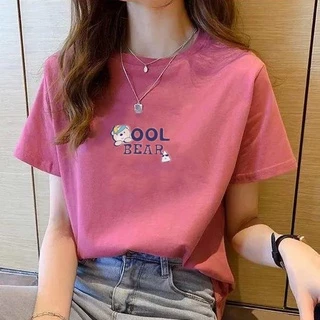 Korean version of loose fashion print trend short-sleeved T-shirt woman top