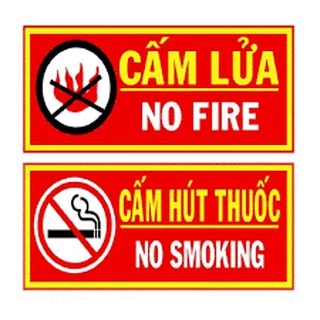 Bảng Cấm lửa, Cấm hút thuốc