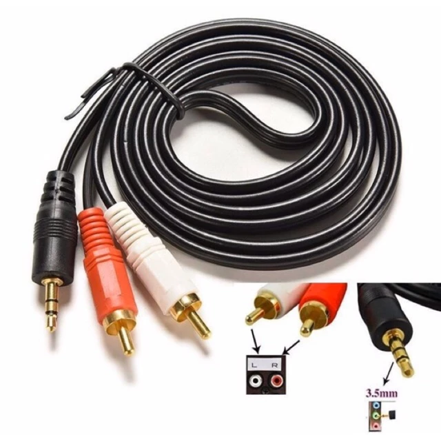 Dây loa 1 ra 2 một đầu 3.5 ra 2 AV đầu hoa sen dài 1,5m 3m 5m