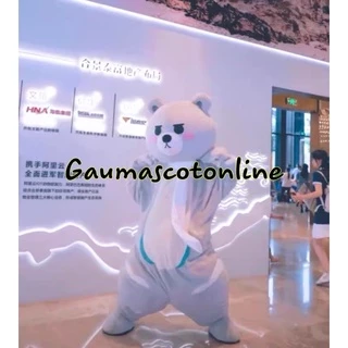 MASCOT GẤU XÁM KHĂN TRĂNG SIÊU HOT TIKTOK