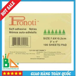 Giấy Nhắn 3x4 Pronoti / Giấy Note Ghi Lời Nhắn 100Tờ/Tập - Kích thước Note 3x4 : 76.2x101.6mm