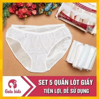 Set 5 Quần lót giấy hoạ tiết mặc 1 lần cho mẹ sau sinh