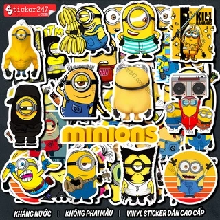 Sticker Minion 🌈𝑭𝒓𝒆𝒆𝒔𝒉𝒊𝒑 Sticker Dán Mũ Bảo Hiểm Minions, Dán Vali, Đàn Guitar - Hình Dán Chống Thấm Nước Cắt sẵn CHA24