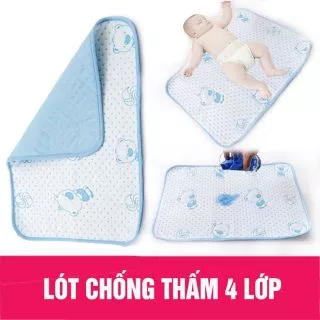 Miếng Lót Chống Thấm 4 Lớp KT 50x70cm Cho Bé Sơ Sinh