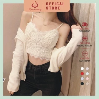 Áo bra hai dây croptop viền ren chun lưng siêu xinh dành cho bạn gái MS997