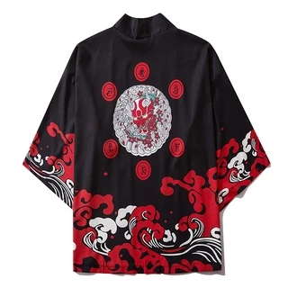 Áo Khoác Kimono 2020 Mỏng Truyền Thống Nhật Bản Samurai Yukata Demon Haori Obi