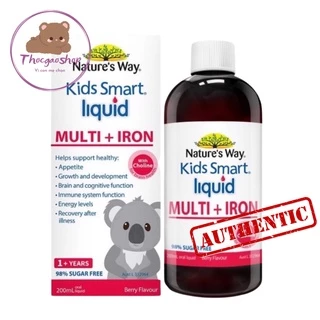 Sắt nước Nature's Way kids smart liquid multi + iron 1y+ 200ml nội địa Úc