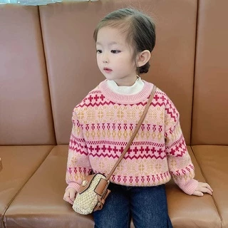 Áo Sweater Phong Cách Hàn Quốc Thời Trang Thu Đông Cho Bé Gái