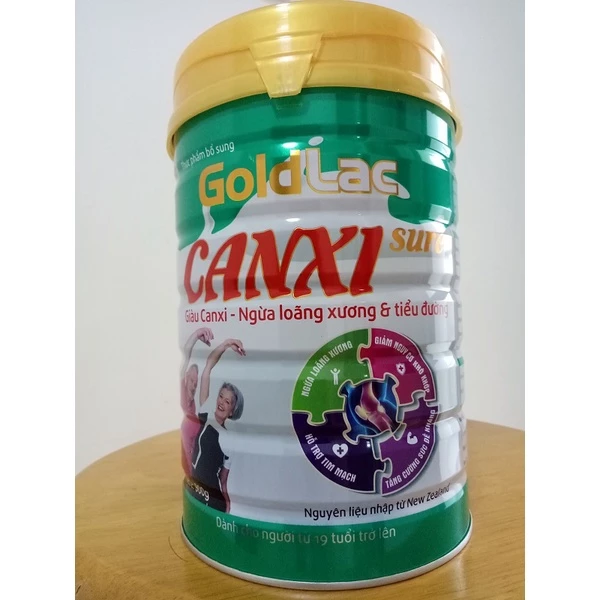 Sữa canxi dành cho người già Goldlac canxi lon 900g - ít béo, thơm ngon, ngừa loãng xương