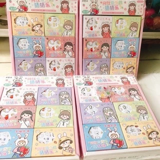 Hộp Sticker 12 tấm (229 nhãn dán )Trang Trí Sổ Lưu Niệm đáng yêu