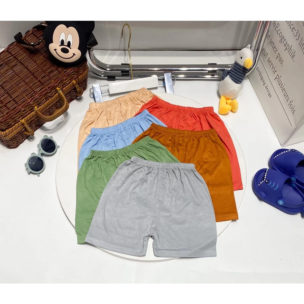Quần Lẻ Ngắn THUN LẠNH MINKY MOM Màu Trơn Cho Bé QN01