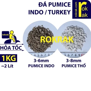 Đá Pumice 1Kg ~2 Lít size mini trộn giá thể trồng hoa hồng, cây kiểng, trồng xương rồng, sen đá - Đá bọt