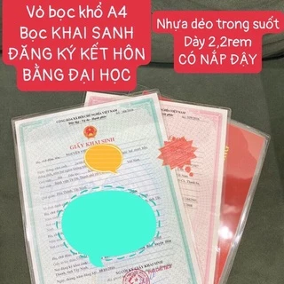 vỏ bọc giấy khai sinh, đăng ký kết hôn giấy A4