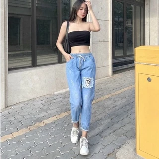 QUẦN BAGGY JEAN 9 TẤC LƯNG THUN NỮ ( CÓ SIZE 36KG_65KG)